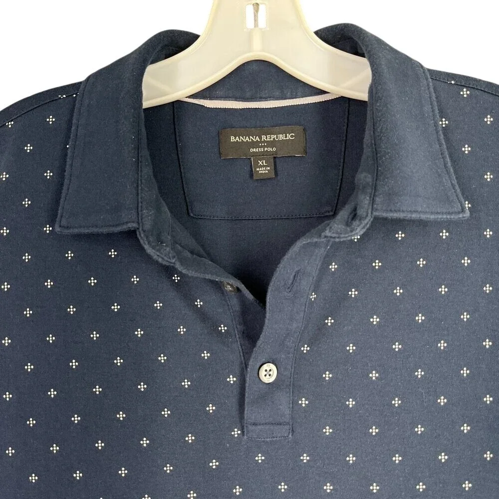 Banana Republic Shirt Mens Extra Large Blue Dress Polo Cotton Business Casual‎